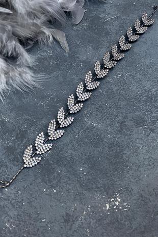 الجملة أنثراسايت ورقة رمادية عزر بيلا ملحقات الشعر الزفاف