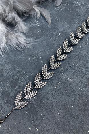 الجملة أنثراسايت ورقة رمادية عزر بيلا ملحقات الشعر الزفاف