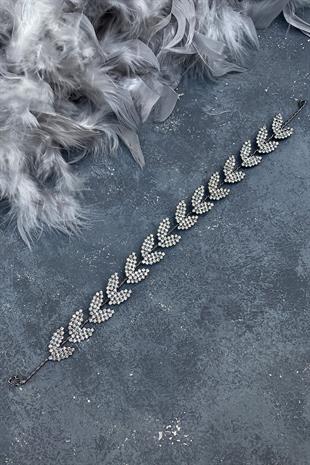 الجملة أنثراسايت ورقة رمادية عزر بيلا ملحقات الشعر الزفاف