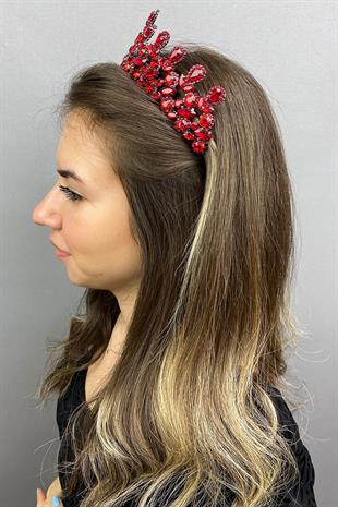 الجملة أنثراسايت الأحمر بيتي الحناء تاج الزفاف