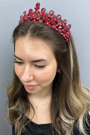 الجملة أنثراسايت الأحمر بيتي الحناء تاج الزفاف