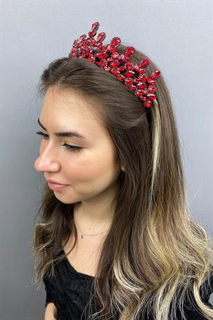 الجملة أنثراسايت الأحمر بيتي الحناء تاج الزفاف