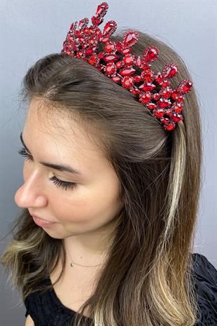 الجملة أنثراسايت الأحمر بيتي الحناء تاج الزفاف