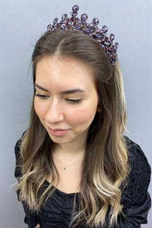 الجملة أنثراسايت بيربل بيتي الحناء تاج الزفاف