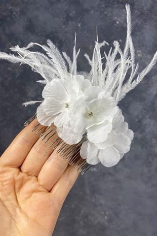 الجملة فرع الربيع الأزهار تصميم ريشة مقطع الشعر الزفاف