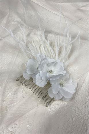 الجملة فرع الربيع الأزهار تصميم ريشة مقطع الشعر الزفاف