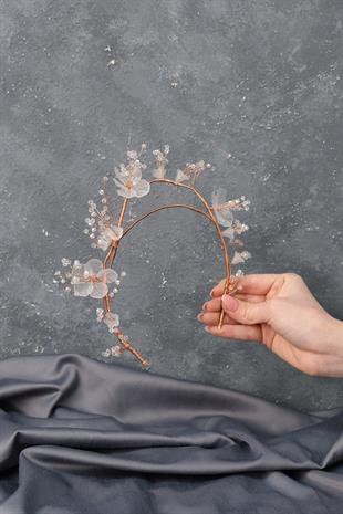 الجملة النحاس مينيل تصميم مخصص الأزهار الزفاف الحناء تاج