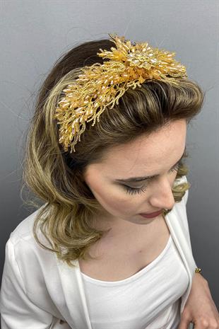 الجملة لون العسل علياء نموذج تاج الحناء الزفاف