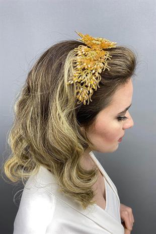 الجملة لون العسل علياء نموذج تاج الحناء الزفاف