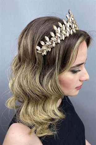 الجملة لون العسل تاج الحناء الزفاف