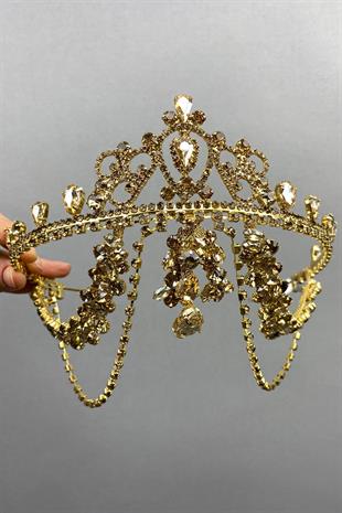 الجملة لون العسل Hürrem تاج الحناء الزفاف