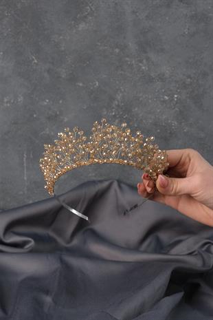 الجملة العسل الكريستال الملون مطرز أرين تاج الحناء الزفاف