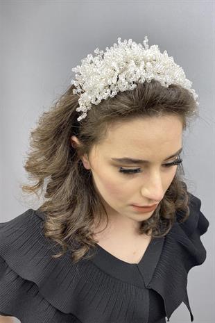 Wholesale Bellatrix White Crystal Stone Bridal and Henna Crown