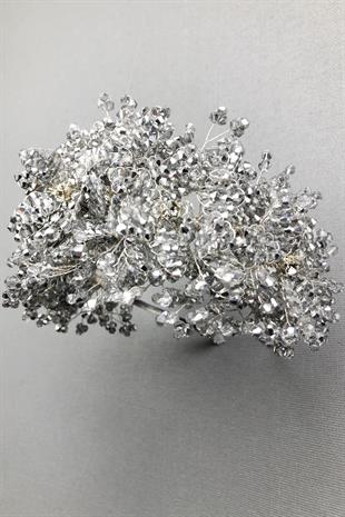 Wholesale Bellatrix Silver Gray Crystal Stone Bridal and Henna Crown