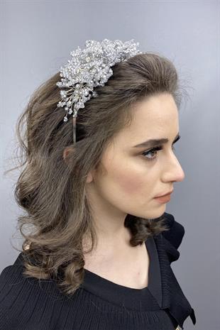 Wholesale Bellatrix Silver Gray Crystal Stone Bridal and Henna Crown