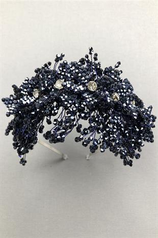 Wholesale Bellatrix Navy Blue Crystal Stone Bridal and Henna Crown