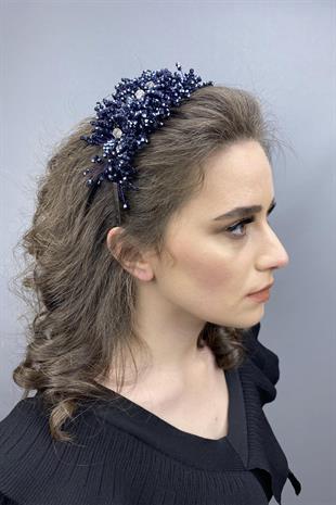 Wholesale Bellatrix Navy Blue Crystal Stone Bridal and Henna Crown