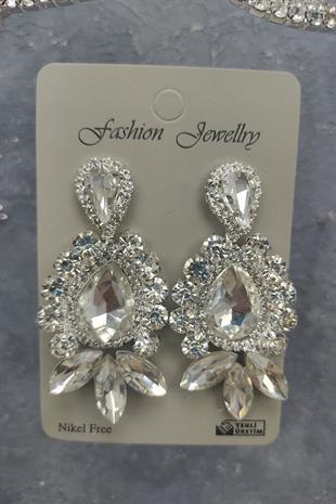 Wholesale Berlin Model Bridal Crown and Shuttle Drop Stone Earrings
