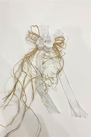 الجملة الأبيض الخوص الكوبية حقيبة زخرفة حزمة زخرفة 3 قطع