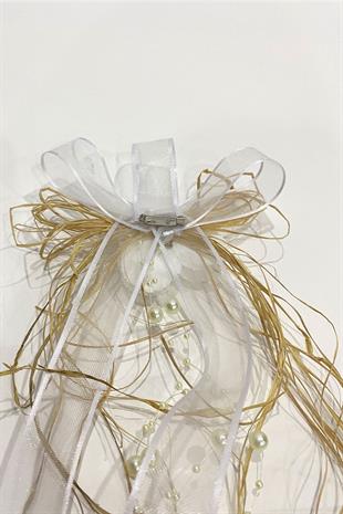 الجملة الأبيض الخوص الكوبية حقيبة زخرفة حزمة زخرفة 3 قطع