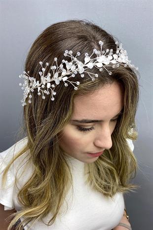 Wholesale White Enameled Spring Branch Hair Accessory