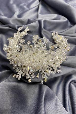 Wholesale White Rastaban Crystal Stone Henna and Bridal Crown