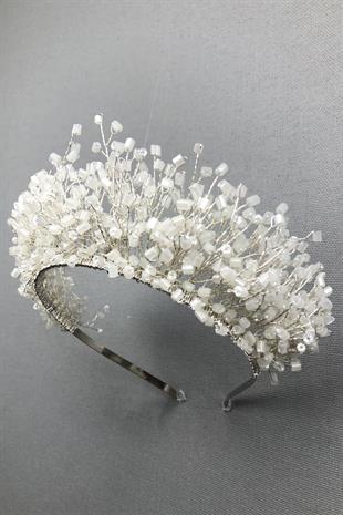 Wholesale White Rigel Crystal Stone Henna and Bridal Crown