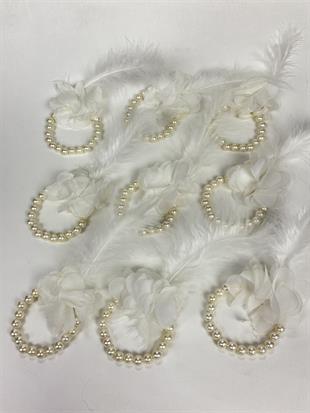 الجملة الأبيض سوار العروسة اللؤلؤ المصقول 10 قطعة