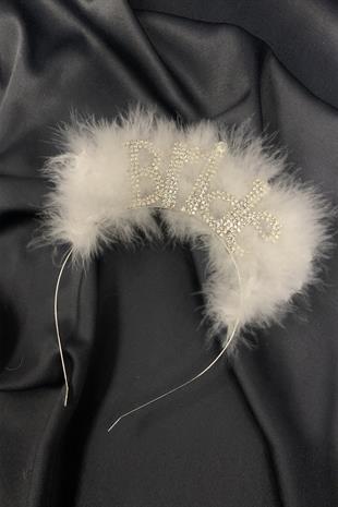 الجملة النعال الزفاف العروس الريشة البيضاء ومجموعة التاج