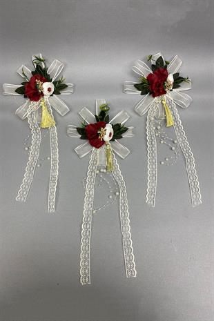 حزمة الجملة حقيبة وزخرفة سيارة القافلة 3 قطع كلاريت أحمر