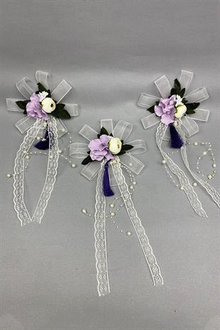 حزمة الجملة حقيبة وزخرفة سيارة القافلة 3 قطع أرجواني