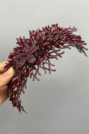 الجملة بورجوندي علياء الحناء تاج الزفاف