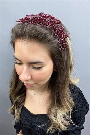 الجملة بورجوندي علياء الحناء تاج الزفاف