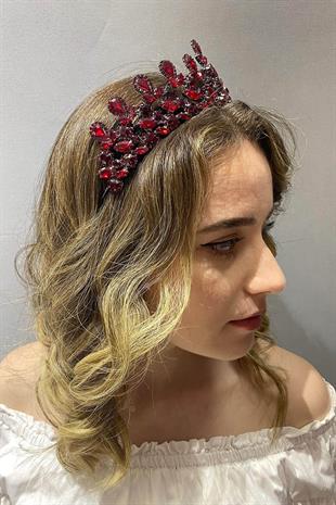 الجملة بيتي بورجوندي نموذج تاج الحناء الزفاف