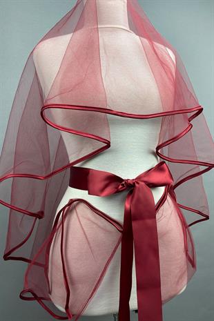 الجملة الأنابيب بورجوندي الحجاب الزفاف الحناء الحجاب الوجه