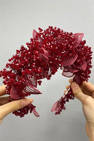 الجملة عنابي كابيلا الحناء تاج الزفاف