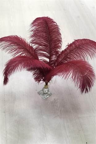 الجملة ريش نعام عنابي 45-50 سم 1 قطعة