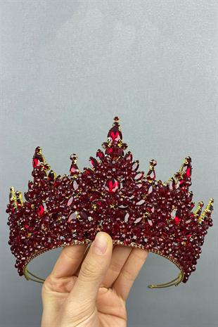 الجملة بورجوندي الذهب باريس نموذج تاج الحناء الزفاف