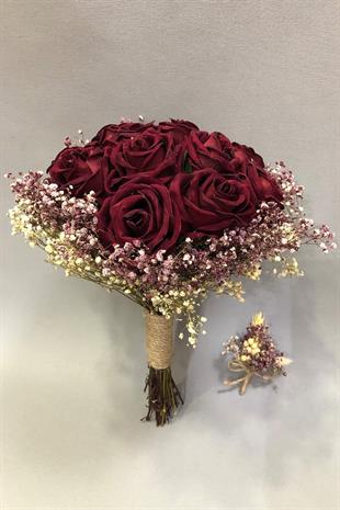 الجملة بورجوندي المخملية وباقة الزفاف Chipsolu