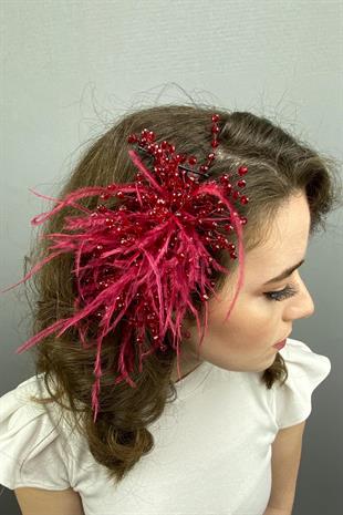 الجملة بورجوندي كريستال مطرز وأشعث الشعر التبعي