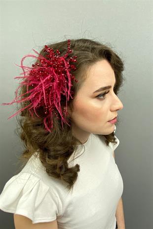 الجملة بورجوندي كريستال مطرز وأشعث الشعر التبعي