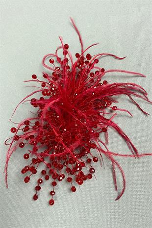 الجملة بورجوندي كريستال مطرز وأشعث الشعر التبعي