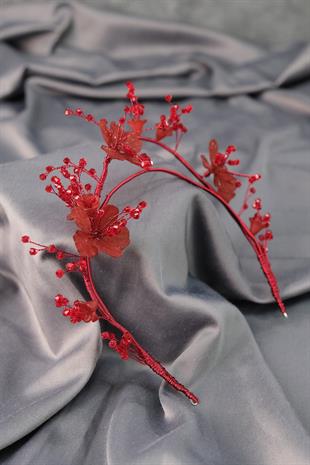 الجملة بورجوندي مينيل تصميم مخصص الأزهار الزفاف الحناء تاج