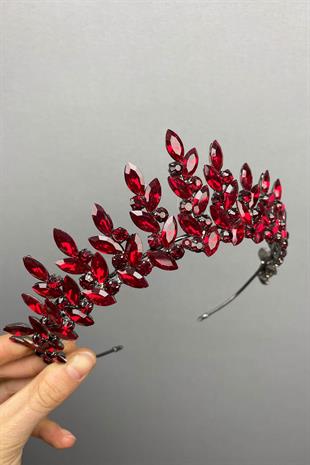 الجملة لون عنابي تاج الحناء الزفاف