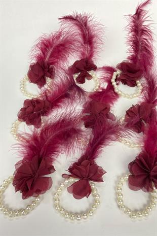 الجملة سوار العروسة اللؤلؤ الأحمر كلاريت المصقول 10 قطعة