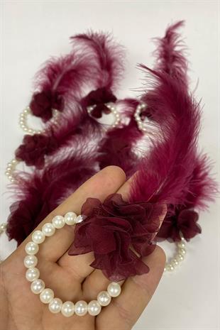 الجملة سوار العروسة اللؤلؤ الأحمر كلاريت المصقول 10 قطعة