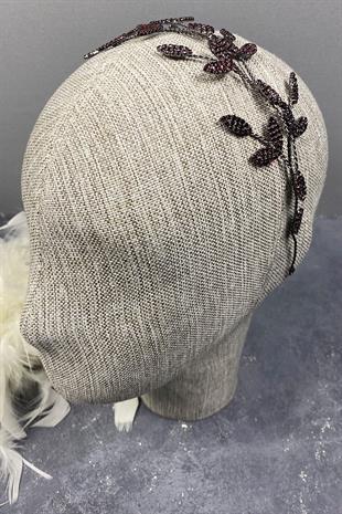 الجملة ورقة بورجوندي متفرعة Yena تصميم الزفاف تاج الشعر التبعي