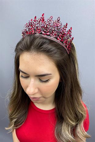 الجملة مجموعة بورجوندي نموذج تاج الحناء الزفاف