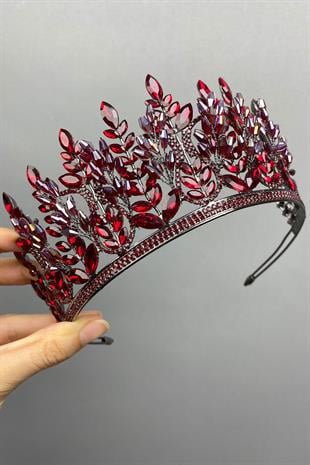 الجملة مجموعة بورجوندي نموذج تاج الحناء الزفاف