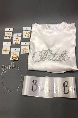 الجملة العروس خلع الملابس ثوب التاج وشاح ومجموعة الوشم